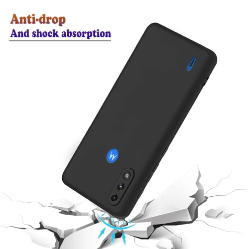 Plus Protection Matte Finished Back Cover Case for Moto E7 Power | Rubberized TPU | Slim Thin Soft Flexible Touch Shockproof - Black - Image 5