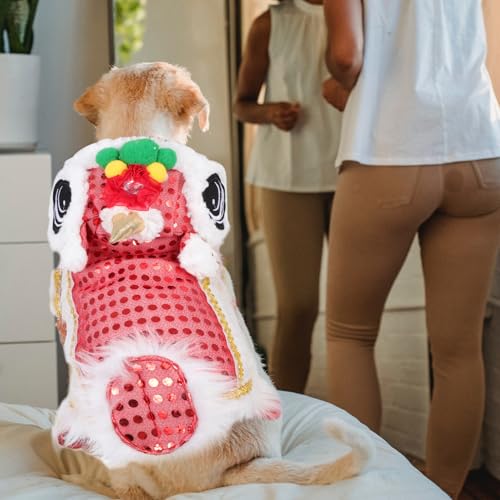 Disfraz de León para Perro S Rojo Fiesta Año Nuevo miniatura 5
