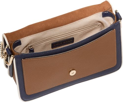 Image of Cole Haan Women's Daniella Chain Shoulder Bag, Midnight Moon /Spiced Brown /Ivory