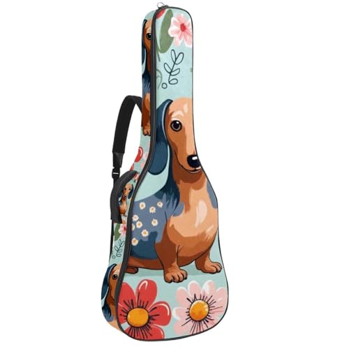 Sac pour guitare acoustique à motif chien saucisse mignon et original