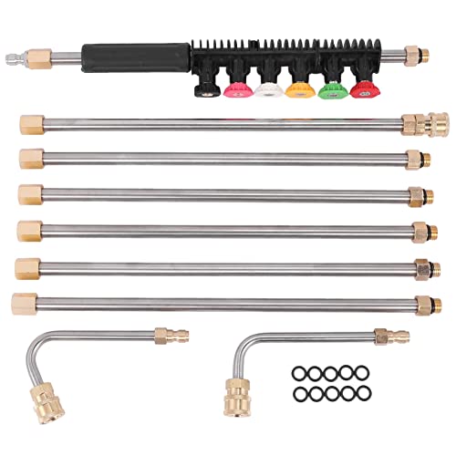 FutureHight Alta presión limpiador de varillas de extensión - 120 alta presión limpiador herramientas de limpieza, lanza telescópica, puntas para boquillas de limpieza