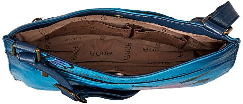 Image of Anna by Anuschka Women's Women's Original Genuine Leather Hand-painted V Top Large Crossbody - Leather Handbag for Women