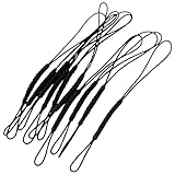 紐 組紐 根付 ストラップ 10本セット 黒 上部6cm 全長12cm レーヨン 人絹 和風 日本製 伝統的デザイン (黒)