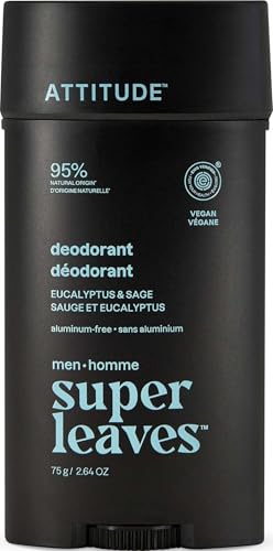 ATTITUDE Aluminum-Free Deodorant for Men, Eucalyptus & Sage