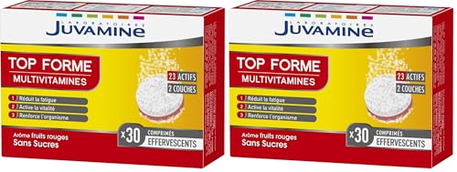 Réduire la fatigue avec Juvamine Top Forme Tonus 12 Multivitamines et 10 Minéraux Effervescents