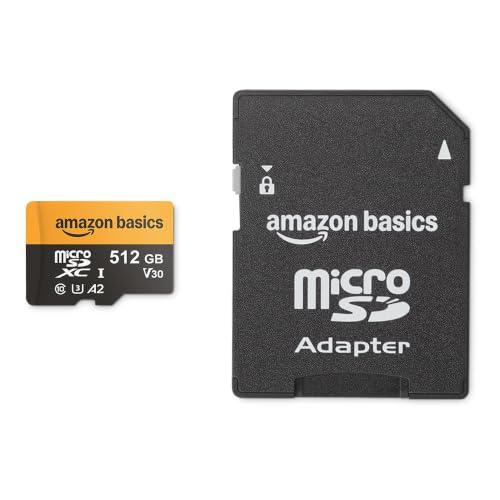 Amazon Basics 512GB Micro SD Card with Adapter, Read Speed Up to...