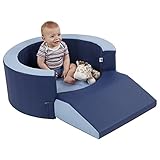 ECR4Kids ELR-12764-NVPB Softzone Lil Personal Space Cozy Foam Retreat, Navy/Powder Blue