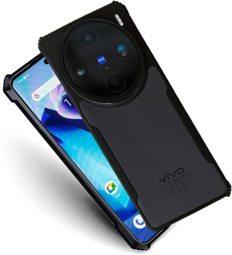 Image of AIBEX Crystal Clear Back Cover Case for Vivo X100 Pro 5G | 360 Degree Protection | Shock Proof Design | Transparent Back Cover Case (PC & TPU, Black Bumper)