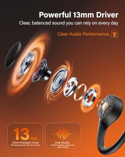New Bone Conduction Headphones Bluetooth 6.0 Open Ear Earbuds with Mic, Balanced Audio, Reduced Sound Leakage, IP54 Waterproof Secure Fit, Wireless Sports Headphones for Running, Workout & Cycling - image 3