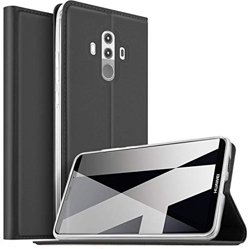 Verco Case compatible with Huawei Mate 10 Pro, Flip Wallet Cover with Magnetic Closure for Mate 10 Pro Phone Case - black
