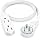 Maximm Cable 2 Ft 360° Rotating Flat Plug Extension Cord, 16/3 AWG Multi 3 Outlet 3-Prong Grounded Wire- White - UL Certified