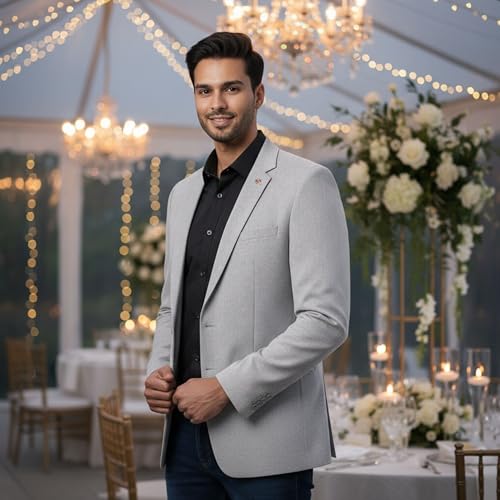 Image of Men's Formal Casual Blazer Slim Fit | Stretchable Fabric | Lightweight Structured Office Wear Coat for Meetings, Interview, Party & Daily Use