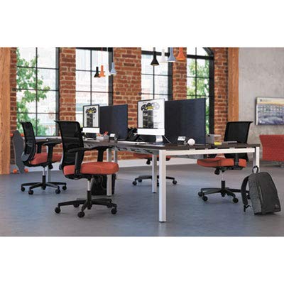 Image of HON Convergence Ergonomic Office Chair with Mesh Back, Adjustable Arms, Lumbar Support, Synchro‑Tilt Desk Chair with Wheels for Home Office or Computer Use, Black Frame, Ruby