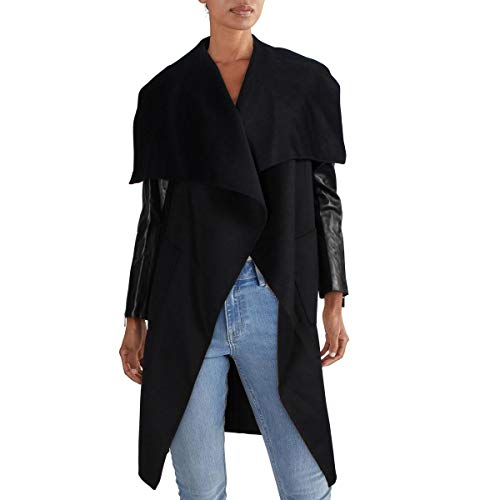 BCBGMAXAZRIA womens Bcbgmaxazria Long Draped Coat Women s Outerwear, Black, Small US