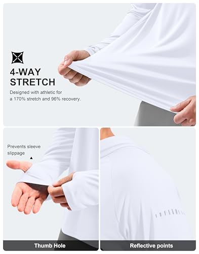 Image of Men's Sun Protection Hoodie Shirts Long Sleeve UPF 50+ Swim Shirts for Men Rash Guard Fishing Shirt Quick Dry