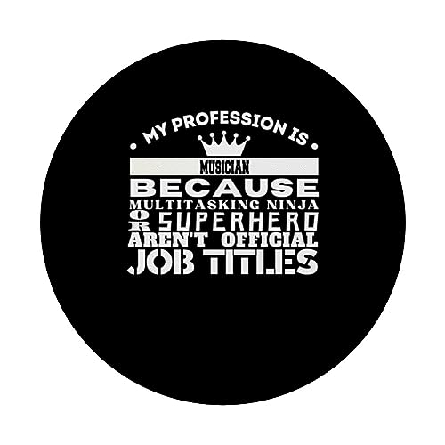 Funny Working & Profession MUSICIAN PopSockets Swappable PopGrip, Black - Image 3