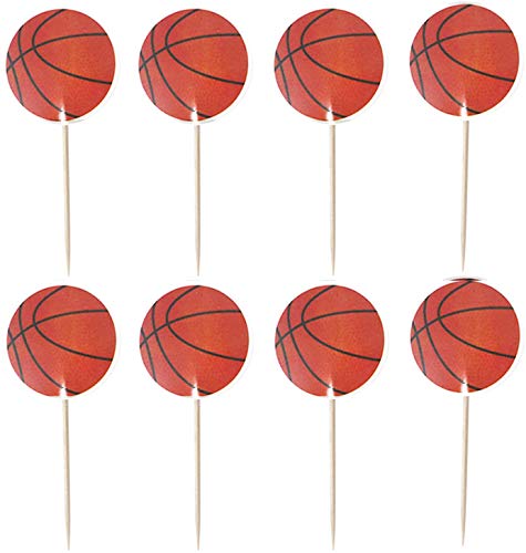 72Pcs Basketball Party Cake/Cupcake Toppers - Basketball Game/Basketball Match/Basketball Themed Party Decorations Supplies Family/Sport Birthday Party Decorations Supplies Favors Cake Decor #TOP8