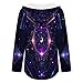 Womens Bodysuit Sacred Geometric Symbols Sun Moon Trippy Purple T Shirts Long Sleeve Hoodie V Neck Pullover Tops, 2026