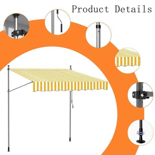 Toldo retráctil manual con diseño para control eficaz del sol exterior 7