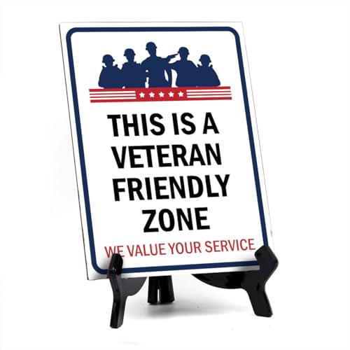 Panneau Veteranfriendly Zone déco de table acrylique pour bureau et accueil entreprise