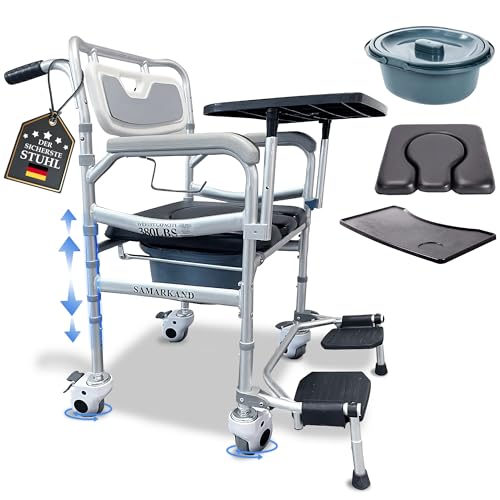Toilettenstuhl Für Senioren 3-1 Tablett & Toilettenhocker – Duschstuhl...