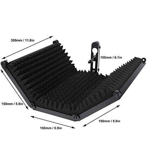 Proteção de som, protetor de isolamento de som ajustável de alta densidade dobrável, para estúdio de