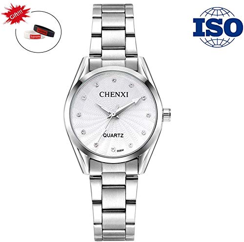 Preisvergleich Produktbild LXDDP Fashion Luminous Daily Waterproof Damenuhr Mineralglas Spiegel Edelstahluhr Weiß, Schwarz, Pink