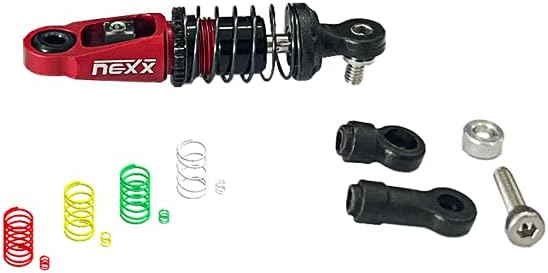 NexxRacing Dual Spring Center Oil Shock Premium - Remote Control Car, RC Car Mini-Z 1/28 Scale Shock Absorber Upgrade Parts (HELIDIRECT) (Black)