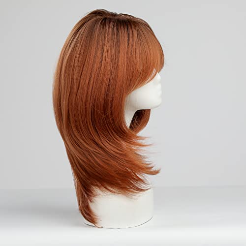 Perruque rousse thermorésistante longue à frange HAIRCUBE