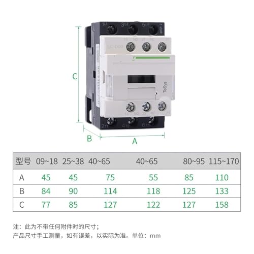 Contacteur AC LC1D80F7C ouvert fermé 80A triphasé bobine 48V 110V 220V 380V - 2