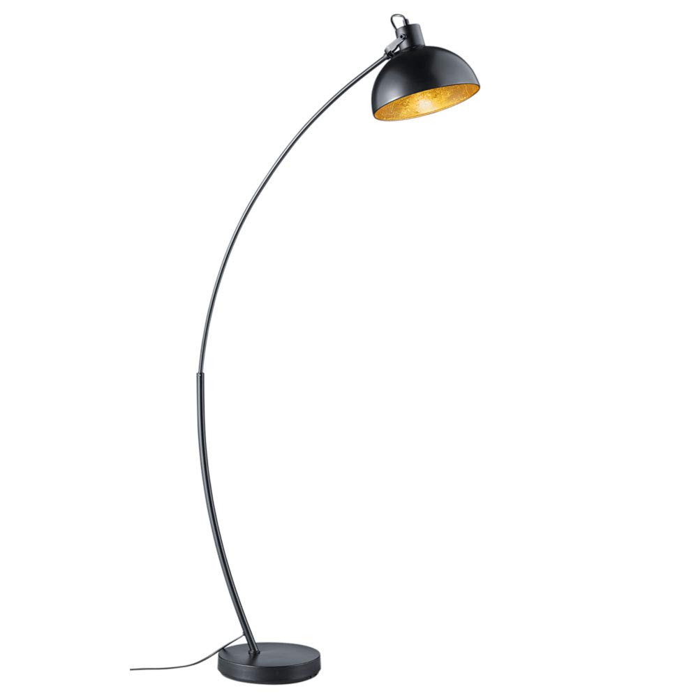 Reality Leuchten R46041032 Recife A++ do E, lampa stojąca, metal, E27, czarny/złoty, 75 x 25 x 160 cm
