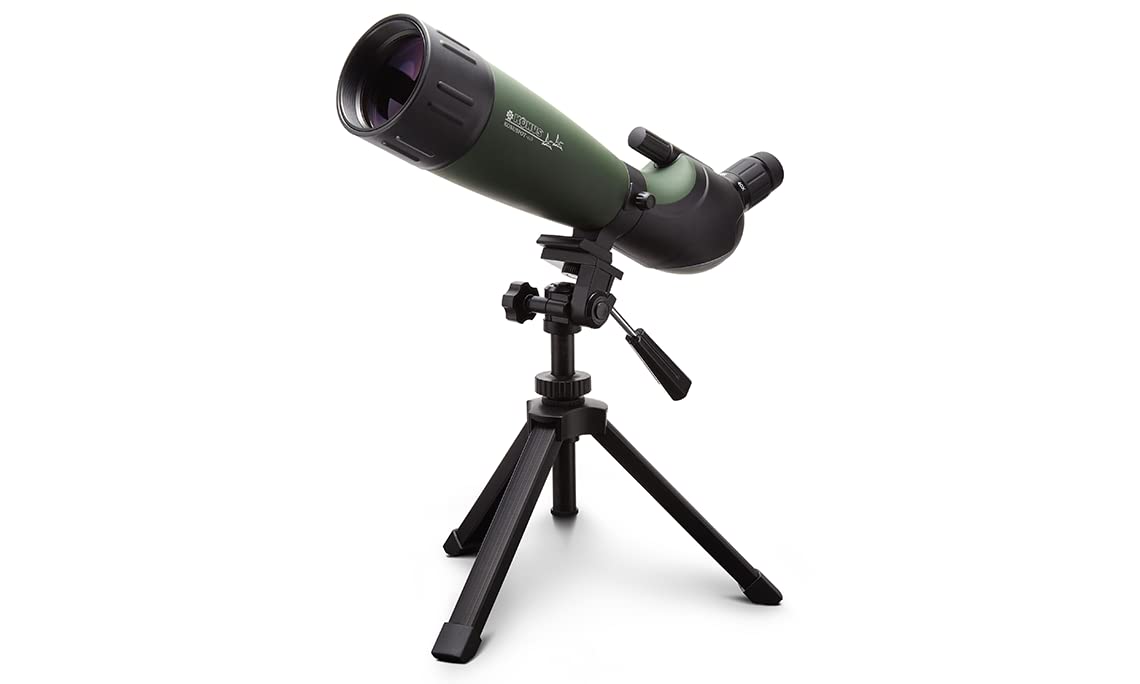 KONUS | KONUSPOT-65 Spektiv für die Jagd und den Schießsport, ideal für die Vogelbeobachtung in der Morgen- und Abenddämmerung, Zoom/Durchmesser 15-45x65, mit Tischstativ und Smartphone-Halterung
