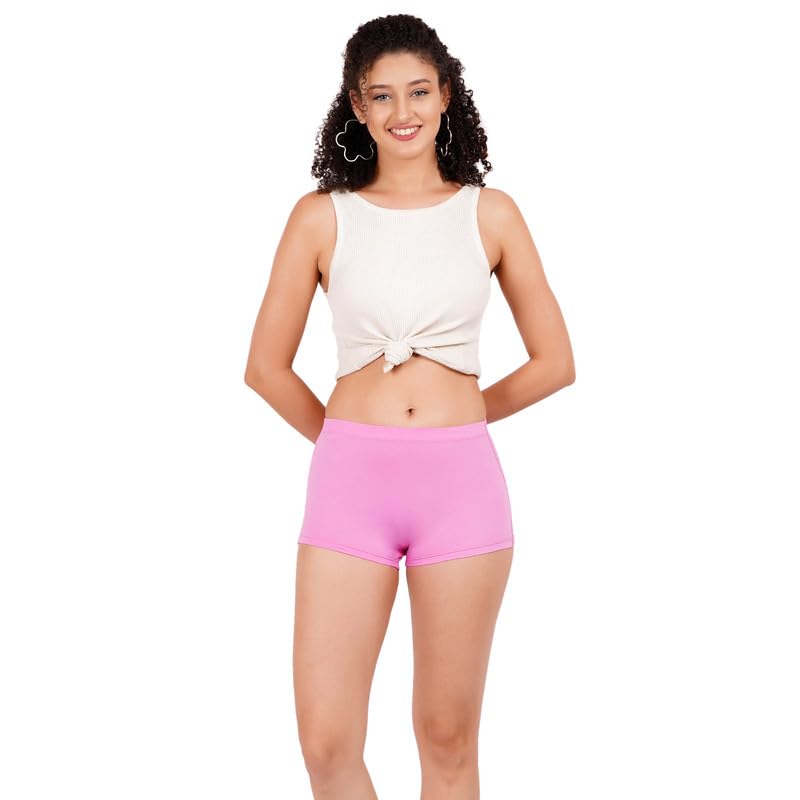 saey 7! sæy 7! - Premium Micro Bamboo Innerwear | Ultra Soft Women's Boy Shorts - Naturally Anti-Bacterial - No Marks Waist Band| Fuschia Lilac-picture-47