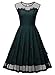 Miusol Women's Retro Floral Lace Slim Evening Cocktail Party Dress (Medium, Green)
