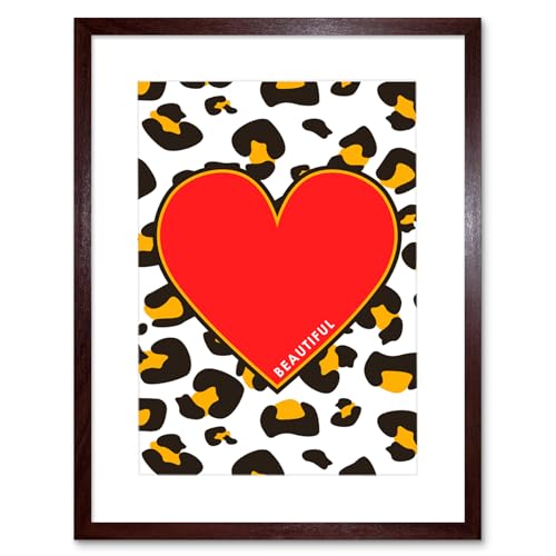 Wee Blue Coo Leopardenformen schön Kunstplakat Gerahmter Kunstdruck 30x40 cm