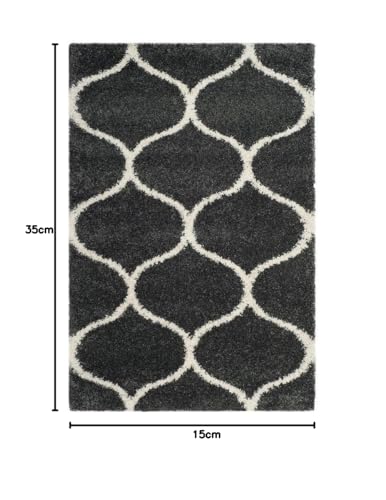 Image of Shaggy Carpet for Living Room Bedroom 2X6 FEET Fluffy Plush Area Rug, Thick Fur Floor Carpet Modern Cozy Rug for Home Decor, Kids Room Bedside Hall, Durable Comfortable Shaggy Rug (D-greyIvory)
