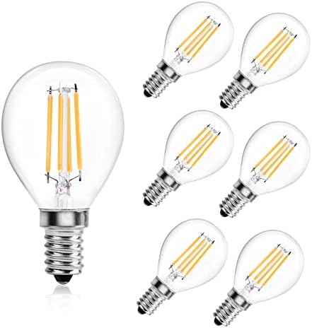 Bonlux E14 LED Golf Ball Bulb Warm White 2700K Dimmable 4W SES Filament Screw in G45 Vintage Light Bulbs No-Flicker 40W Incandescent Bulb Replacement AC200-240V 6 Pack