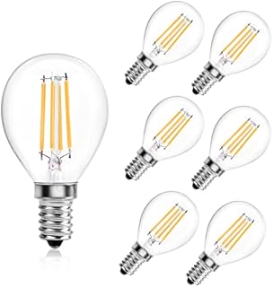 Bonlux E14 LED Golf Ball Bulb Warm White 2700K Dimmable 4W SES Filament Screw in G45 Vintage Light Bulbs No-Flicker 40W Incandescent Bulb Replacement AC200-240V 6 Pack