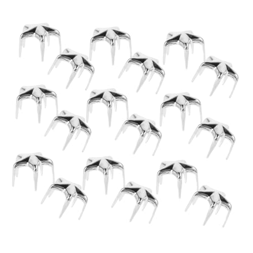 Yardenfun DIY Accessories 20pcs Mini Star Nailheads Rivet Studs for Clothing Hat Bag Shoes Decorations Silver