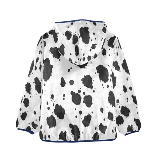 Country Cow Animal Pattern Toddler Fleece Jacket Girl Boys Hooded Fleece Jacket Coat Warm Outwear Zip-up 3-10T2