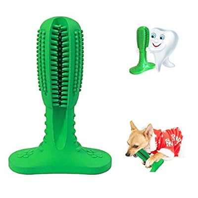 Bestbuy Dog Toothbrush Stick-Puppy Dental Care Brushing Stick Effective Doggy Teeth Cleaning Massager Nontoxic Natural Rubber Bite Resistant Chew Toys for Dogs