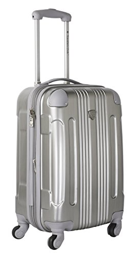 Travelers Club Polaris Hardside Metallic Spinner Luggage, Silver, Carry-On 20-Inch
