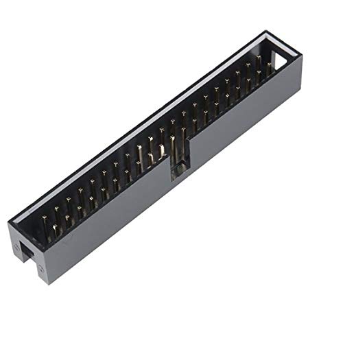 Gimax 500 Pcs Box header IDC Socket 2.54mm 2x20 Pin 40 P straight Male square pin 0.64mm 2 rows space 2.54 Through hole DIP type