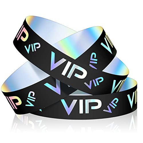 Teling 500 Pack VIP Plastic Wristbands Party Wristbands for Events VIP Custom Wristbands Plastic Bracelets Wristbands Waterproof Wrist Bands Arm Bands for Events Concerts