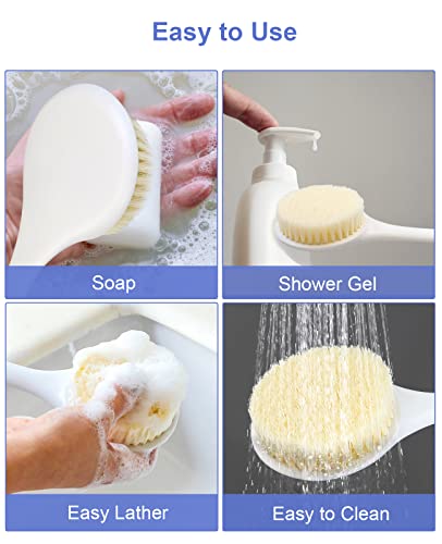 HORJOR Back Shower Brush With Long Handle, 38CM Soft Exfoliating Back Scrubber for Wet & Dry Brushing, Suitable for Men and Women - Image 6