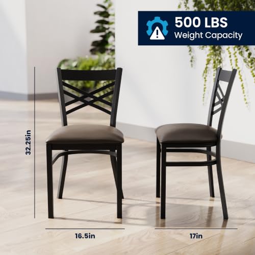 Image of Flash Furniture Hercules X-Back Restaurant Chair - Vinyl Seat, Black /Mocha