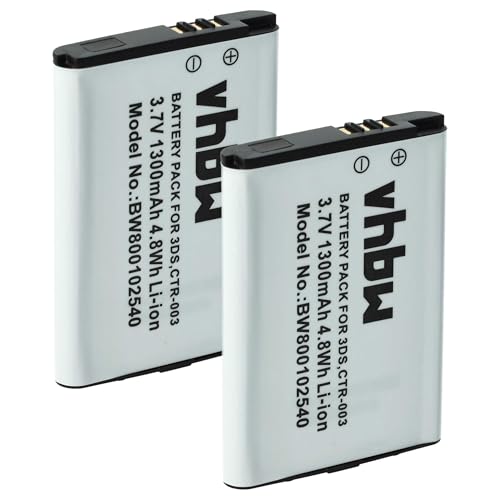 vhbw 2X Batería Compatible con Nintendo Wii U Pro Controller Consola (1300mAh, 3,7V, Li-Ion)