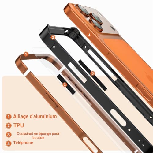 Coque antichoc métallique iPhone 17 Pro Max avec verre trempé - 2