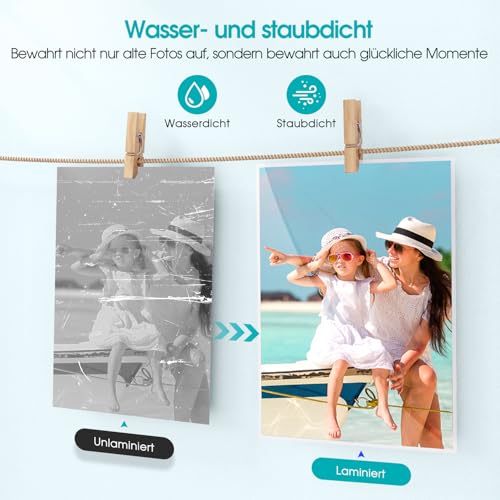 Crenova Laminiergerät A4/A5/A6,Schneller Laminator mit 10 Laminierfolien,Personal für Hausgebrauch,Schule Lehrer,Büro Karte (Schwarz)