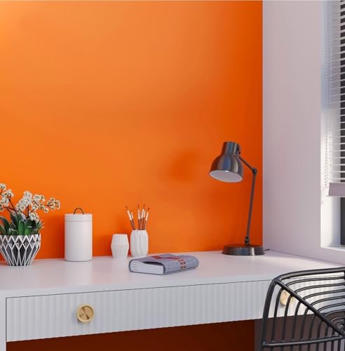 Image of ONETON Orange Matt Contact Paper Decorative Self Adhesive Counter Top Peel and Stick Wallpaper for Kitchen Cabinets Shelf Drawer Liner Desk Dresser (Orange MATT WP, 24x80 inch)